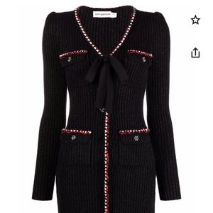 Self-Portrait Lurex long-sleeve mini dress or cardigan